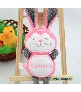 Iepuras handmade personalizat cu nume Catinca