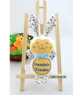 Jucarii personalizate bebelusi - Jucarie personalizata iepuras de paste confectionat - Dominic