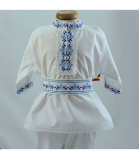 Costum popular botez baieti de vara culoare albastra