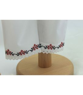Costum popular botez baieti de vara broderie culori rosu-negru