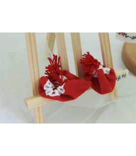 Costum popular botez baieti de vara broderie culori rosu-negru