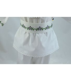 Costum popular botez baieti de vara broderie culori gri verde