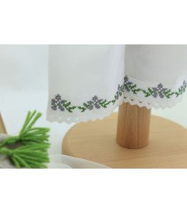 Costum popular botez baieti de vara broderie culori gri verde