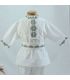 Costum popular botez baieti de vara broderie culori gri verde