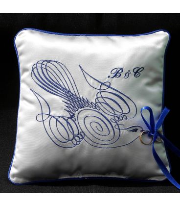 Pernuta verighete personalizata broderie porumbel