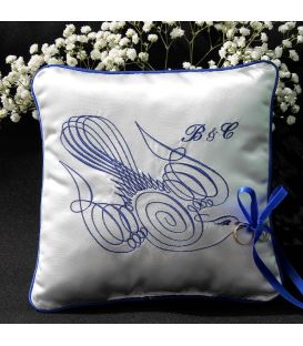 Pernuta verighete personalizata  broderie porumbel