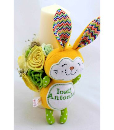 Lumanare botez cu jucarie handmade Personalizata
