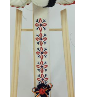 Lumanare botez traditionala broderie stelute bleumarin