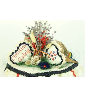 Lumanare botez traditionala broderie stelute bleumarin