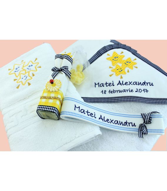 Trusou botez personalizat Stelute fericite