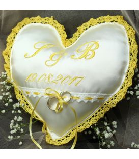 Perna verighete personalizata  inimioara culoare galben auriu