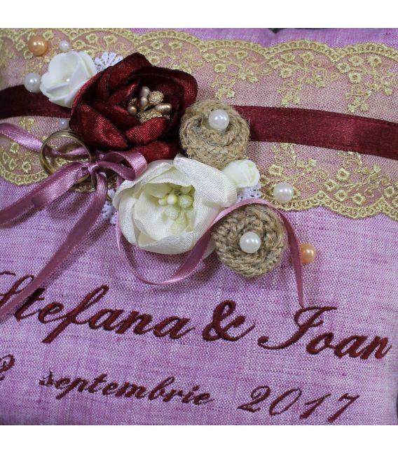 Pernuta verighete personalizata red and rustic