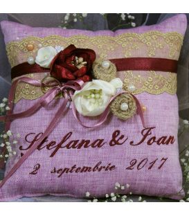 Pernuta verighete  personalizata red and rustic