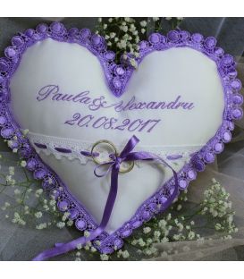 Perna verighete personalizata  inimioara lila
