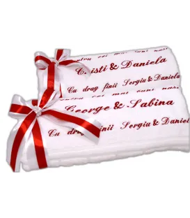 Set doua prosoape personalizate - Cadou pentru nasi