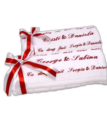Set doua prosoape personalizate - Cadou pentru nasi