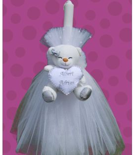 Lumanare botez personalizata papion