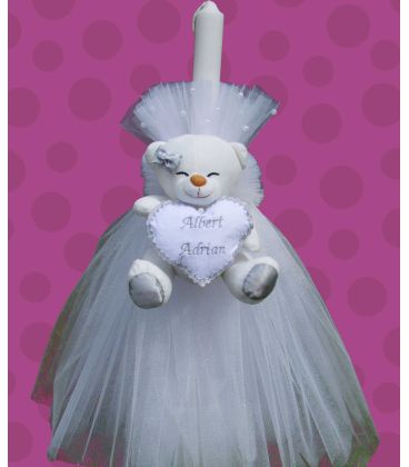 Lumanare botez personalizata papion