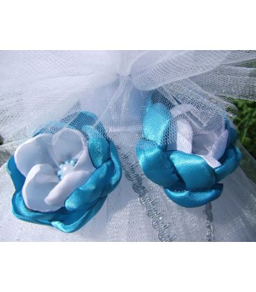 Lumanare botez personalizata trei flori