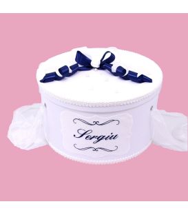 Cutie trusou botez alba personalizata cu nume