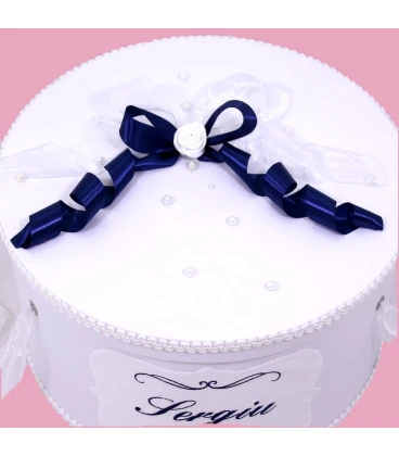 Cutie trusou botez alba personalizata cu nume