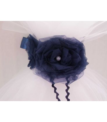 Lumanare botez personalizata floare albastra