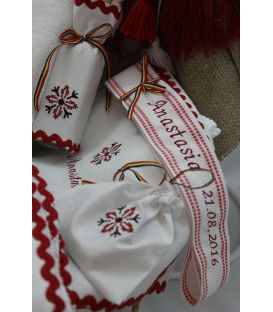 Trusouri botez traditionale - Trusou Botez Traditional Fetite Complet stelute rosii