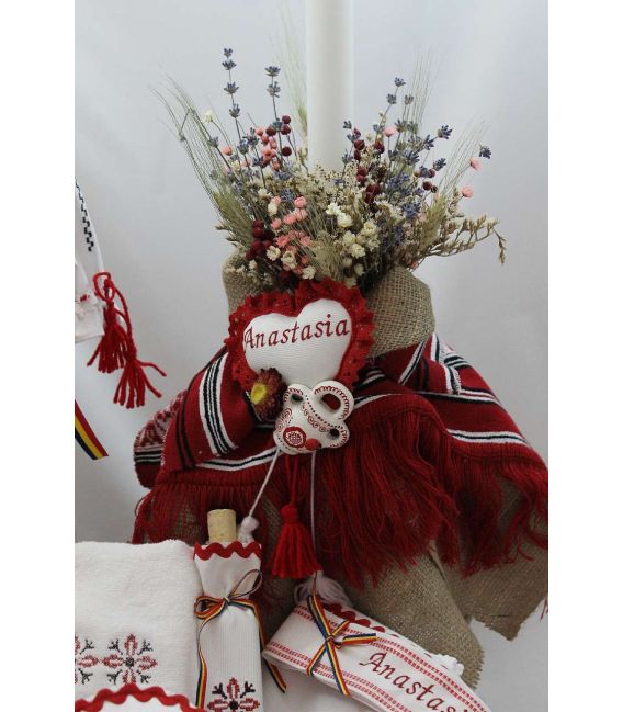 Trusouri botez traditionale - Trusou Botez Traditional Fetite Complet stelute rosii