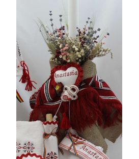 Trusouri botez traditionale - Trusou Botez Traditional Fetite Complet stelute rosii