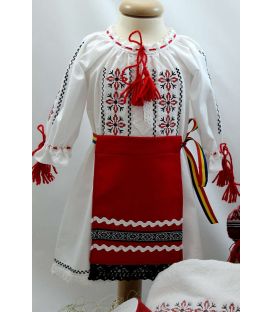 Trusouri botez traditionale - Trusou Botez Traditional Fetite Complet stelute rosii