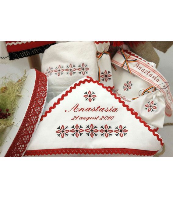 Trusouri botez traditionale - Trusou Botez Traditional Fetite Complet stelute rosii