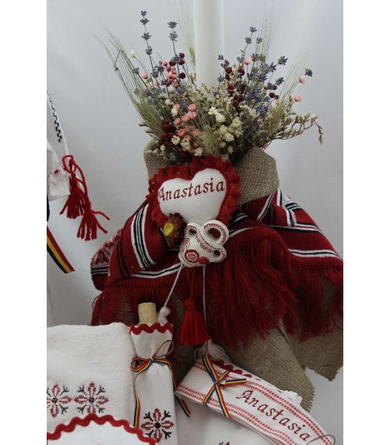Trusouri botez traditionale - Trusou Botez Traditional Fetite Complet stelute rosii