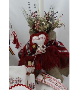 Trusouri botez traditionale - Trusou Botez Traditional Fetite Complet stelute rosii