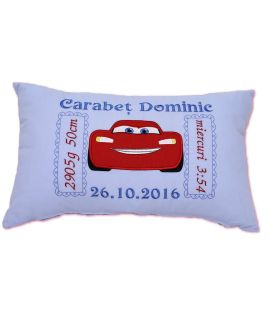 Perna personalizata copii cu datele de nastere greutate Fulger McQueen