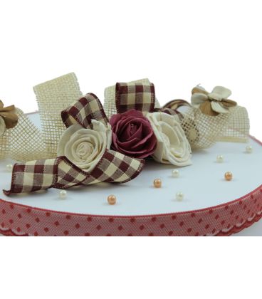 Cutie trusou botez ursulet cu papion culoare rosie