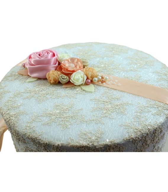 Cutie trusou botez eleganta ornata cu dantela Chantilly