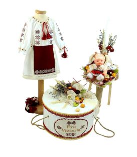 Trusou botez traditional fetite set complet Eva Victoria