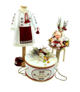 Trusou botez traditional fetite set complet Eva Victoria