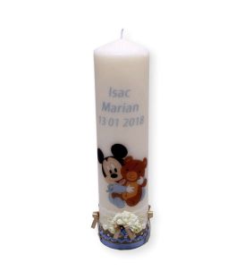Lumanare botez Mickey Mouse printata