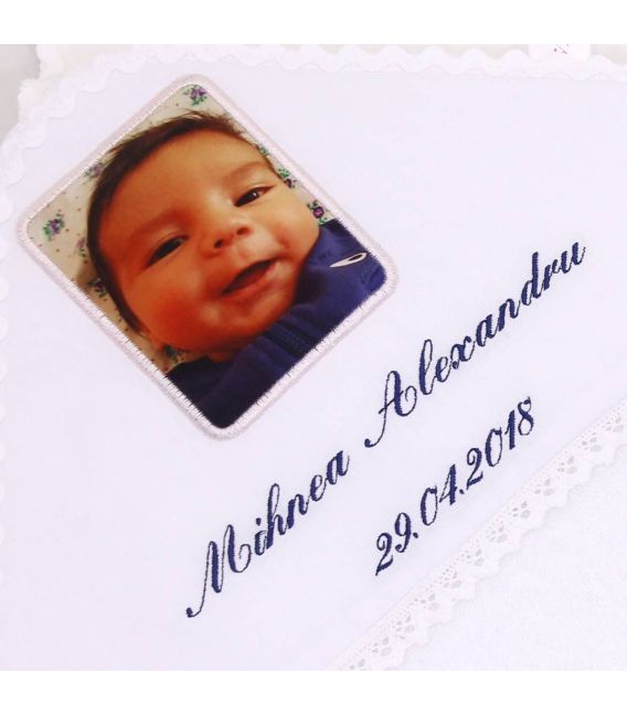 Trusou botez cu poza bebelusului personalizat