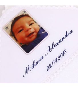 Trusou botez cu poza bebelusului personalizat