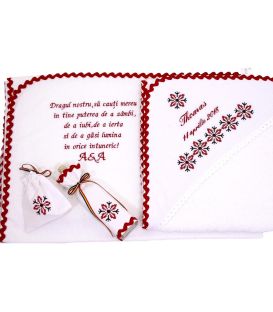 Trusouri botez traditionale - Trusou botez traditional model 10 piese broderie stelute