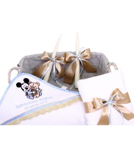 Trusou botez personalizat in zece piese Mickey Mouse si ursulet