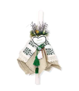 Lumanare botez traditionala cu stergar