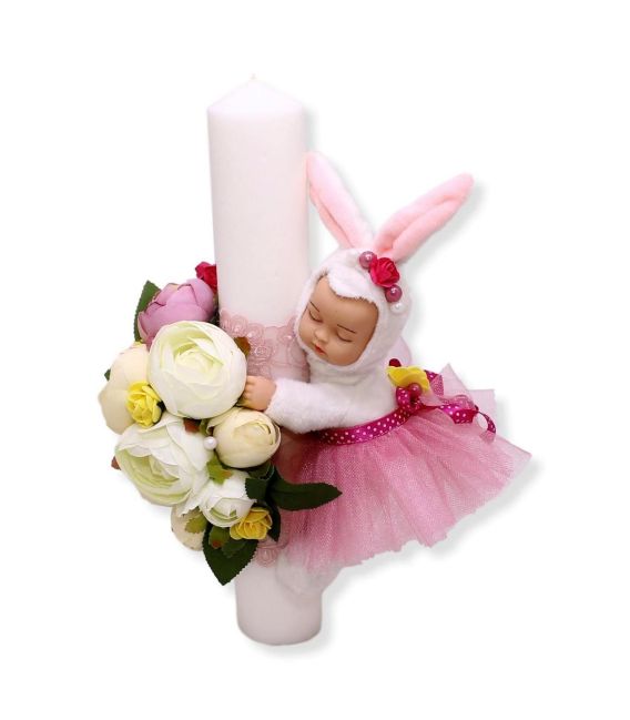 Lumanare botez personalizata bebelusul iepuras