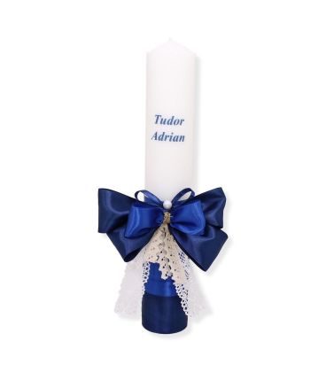 Lumanare botez personalizata scurta cu nume