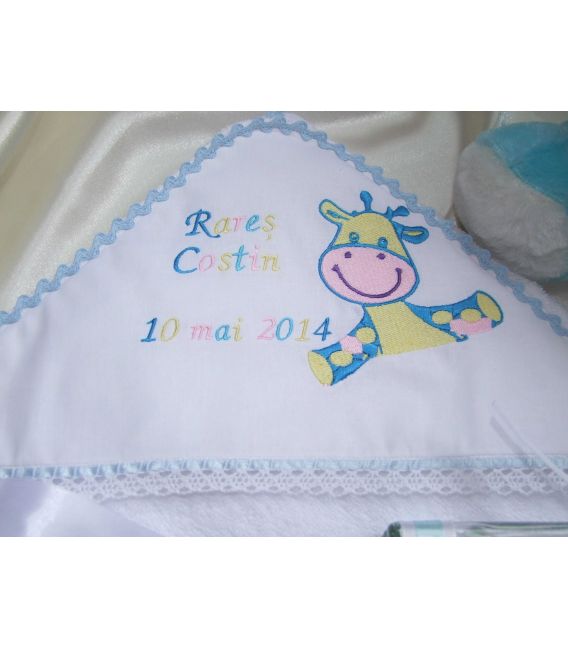 Trusou botez personalizat Puiut de girafa vesel