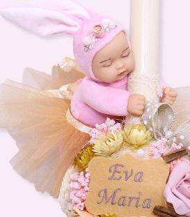 Lumanare botez fetite bebelus iepuras