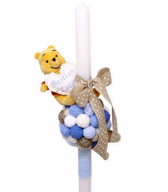 Lumanare botez Winnie the Pooh cu gheme
