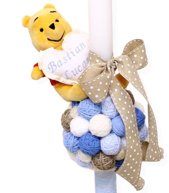 Lumanare botez Winnie the Pooh cu gheme